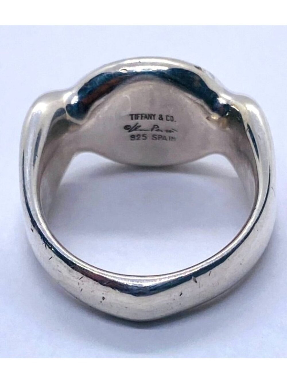 Tiffany & Co Silver Peretti Spain Signet Band Size 6.75 Retired - Picture 7 of 12